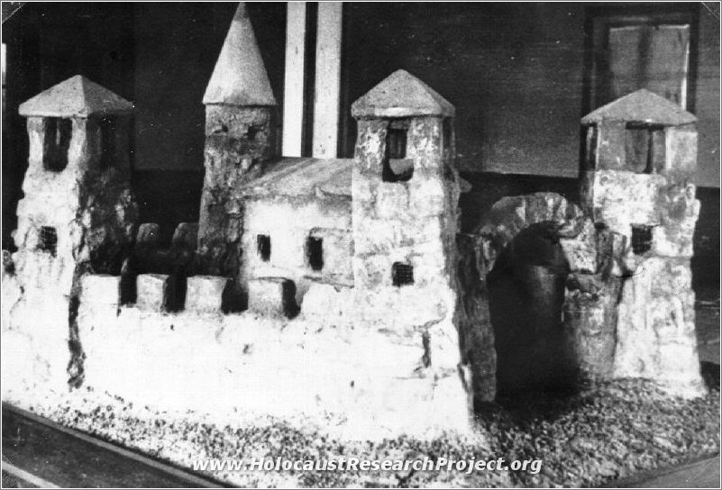 The model of a castle made by inmates of Camp No. 3 in the Majdanek camp.